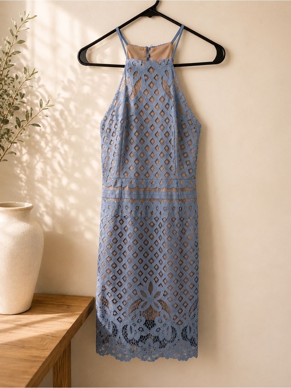Lulu’s Women's Blue Lace Halter Dress